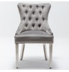 Krzesło Glamour  Stone- srebrne, szare, pikowane