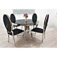 Jadalnia Glamour Stół 130cm + 4 krzesła Oval PREMIUM