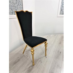 Krzesło glamour B812 złote noga kulka czarne