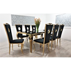 Jadalnia Glamour Stół + 6 krzeseł GOLD