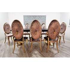 Jadalnia Stół rozkładany 200/300 + 8 krzeseł OVAL Premium / KOLOR