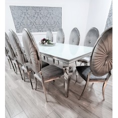 Krzesło glamour Silver Oval -  Premium srebro dowolny kolor!