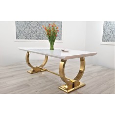 Stół GLAMOUR Rozkładany 160/240x100 cm HPL złoty