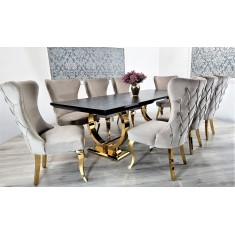 Jadalnia Glamour rozkładany OMEGA stół + 8 krzeseł PRINCESSA