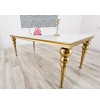 Złoty stół Princessa 180cm biały/czarny blat/ gold white/black
