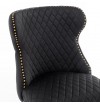 Krzesło Glamour Diamont czarne pikowane z kołatką