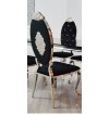 Krzesło glamour ornament srebrne+ kryształki