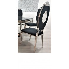 Krzesło glamour ornament srebrne+ kryształki