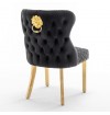 Krzesło Diamont czarne/ złote pikowane