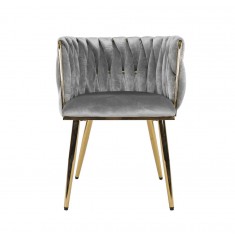 Krzesło GLAMI Grey / GOLD - tkanina z połyskiem