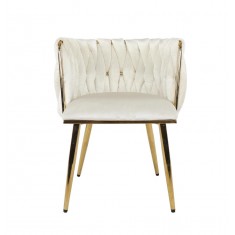 Krzesło GLAMI Creme / Gold tkanina z połyskiem