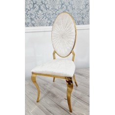 Krzesło OVAL Premium GOLD Glacio creme