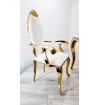 Krzesło glamour złote z ażurową ozdoba + oparcie