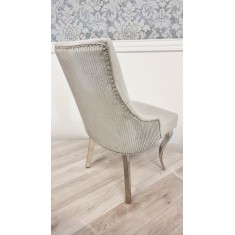 Krzesło glamour srebrne Heaven w szarej tkanine